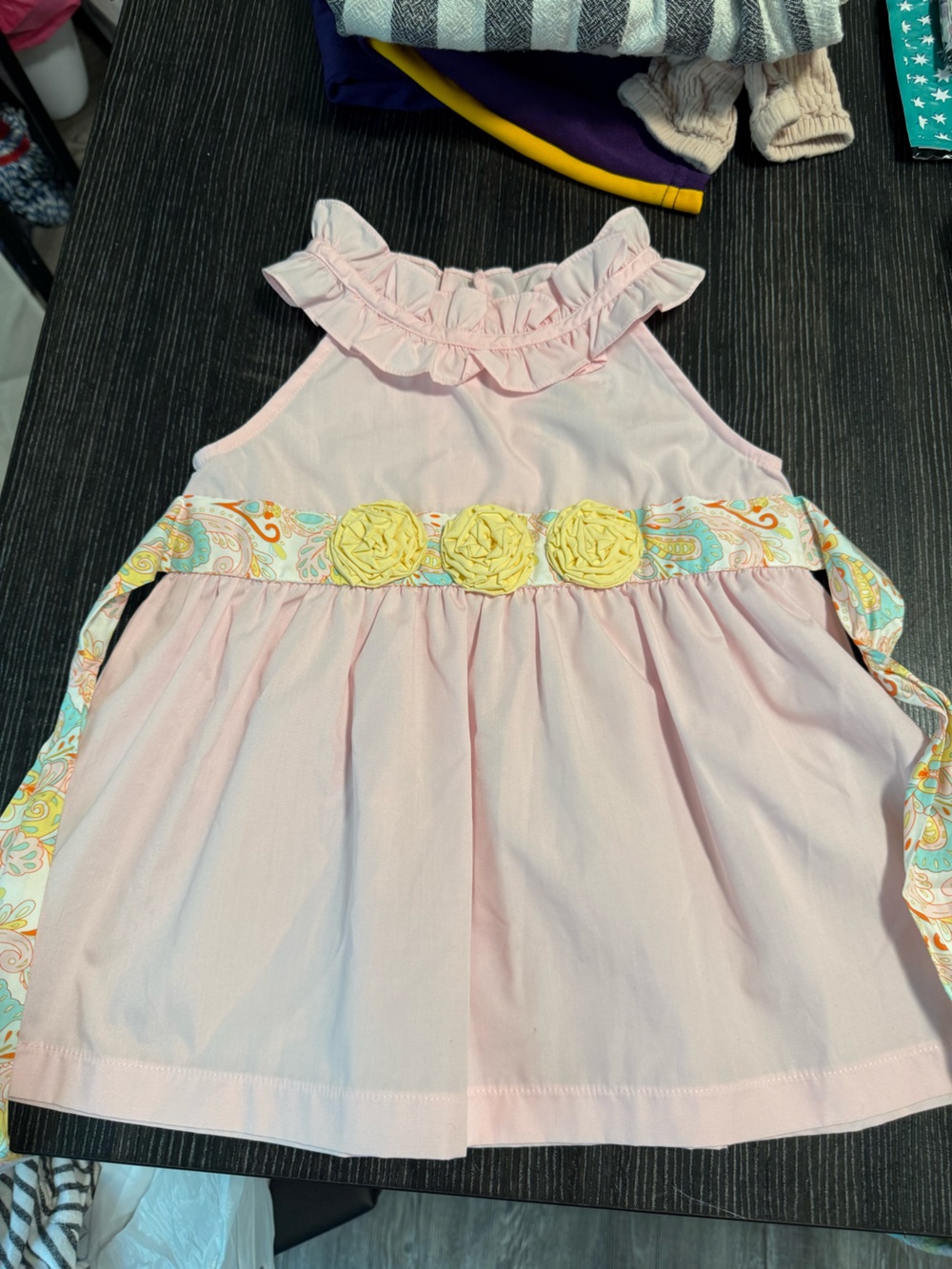 Three Sisters Girls 4T Pink Ruffle Rosette Boutique Dress